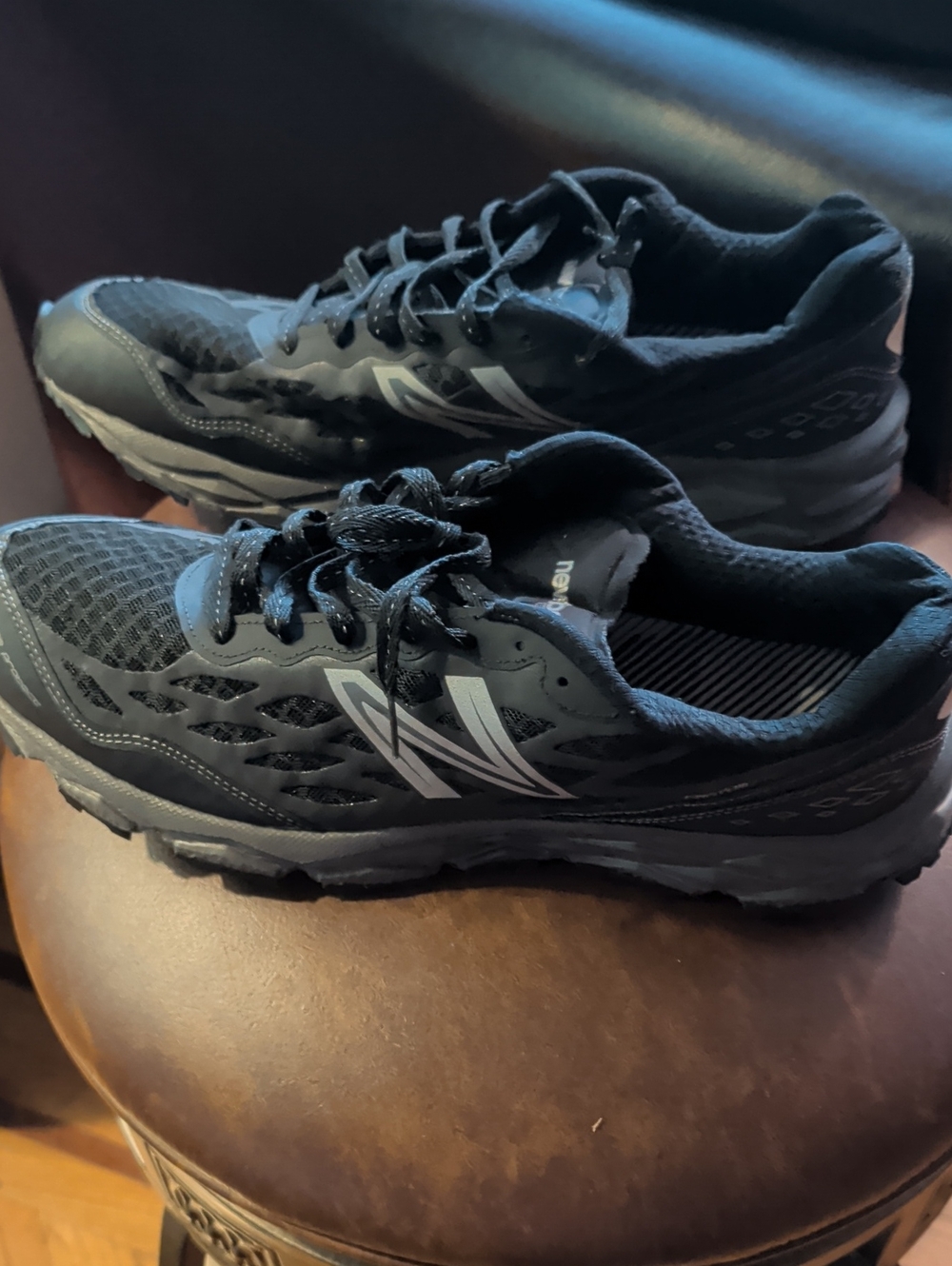 New Balance Men's Black Athletic Running Shoes with Gray Accents
